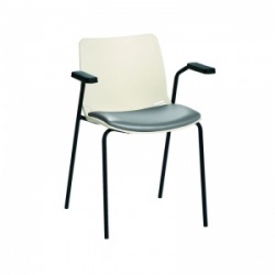 Sunflower Medical Ivory Neptune Visitor Chair with Grey Vinyl and Arms