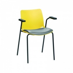 Sunflower Medical Yellow Neptune Visitor Chair with Grey Vinyl and Arms