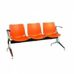 Sunflower Medical Orange Three-Seat Modular Visitor Seating