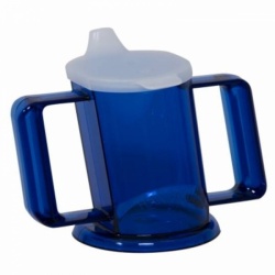 Handy Cup Slanted Blue Drinking Cup with Spouted Lid (200ml)