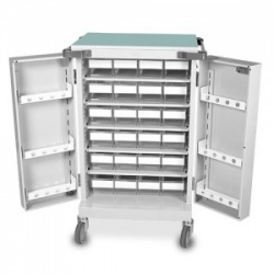 Bristol Maid Dispensing Tray Trolley, Double Door with 24 LP Trays and Code Lock