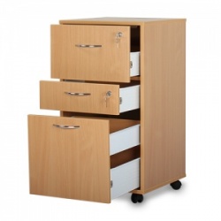 Bristol Maid Beech Bedside Cabinet (Three Drawers)