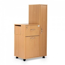 Bristol Maid Beech Bedside Cabinet with Right-Hand Wardrobe (Large Drawer and Lockable Flap)