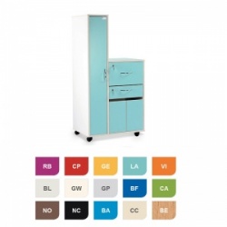 Bristol Maid Two-Tone Bedside Cabinet with Left-Hand Wardrobe (Cupboard, Drawer and Lockable Flap)