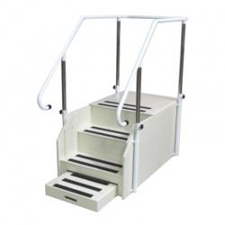 Compact Heavy Duty Non-Slip Steps with Adjustable Handrails