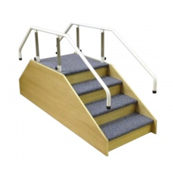 Non-Slip Conventional Rehabilitation Steps with Adjustable Handrails