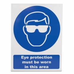 'Eye Protection Must Be Worn' Safety Sign