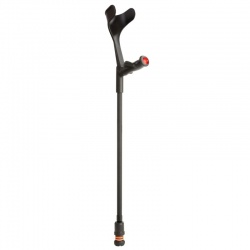 Flexyfoot Black Comfort Grip Open Cuff Crutch (Left-Handed)