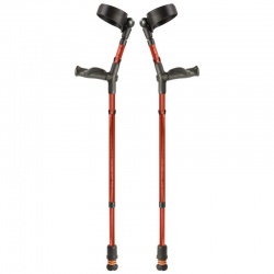 Flexyfoot Red Comfort Grip Double Adjustable Crutches (Pair)