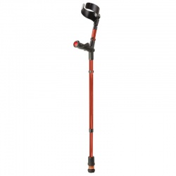 Flexyfoot Red Comfort Grip Double Adjustable Crutch (Right-Handed)