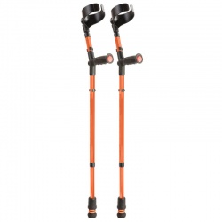 Flexyfoot Standard Orange Soft Grip Handle Closed Cuff Crutches (Pair)