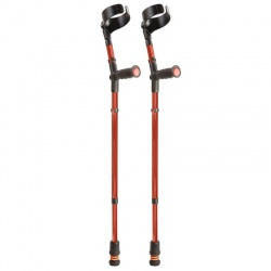 Flexyfoot Standard Red Soft Grip Handle Closed Cuff Crutches (Pair)