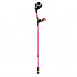 Flexyfoot Pink Anatomic Comfort Grip Double Adjustable Crutch (Left-Handed)