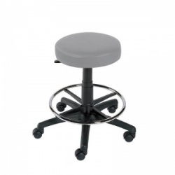 Sunflower Medical Grey Gas-Lift Stool with Foot Ring