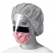 Medline Level 3 Fluid-Resistant Procedure Face Mask with Eyeshield (Box of 25 Masks)