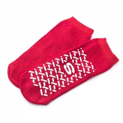 Medline Single Tread Small Red Slipper Socks (One Pair)