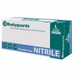 Polyco GL890 Bodyguards Blue Nitrile Powder-Free Disposable Gloves