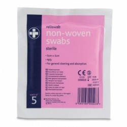 Reliswab Sterile Non-Woven Gauze Swabs (Pack of 5 Sachets)