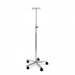 Bristol Maid Four-Hook Stainless Steel Mobile Infusion Stand