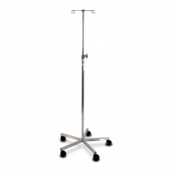 Bristol Maid Two-Hook Stainless Steel Mobile Infusion Stand
