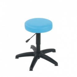 Sunflower Medical Sky Blue Gas-Lift Stool with Glides