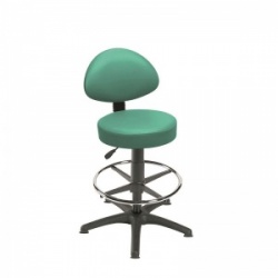 Sunflower Medical Mint Gas-Lift Stool with Back Rest, Foot Ring and Glides