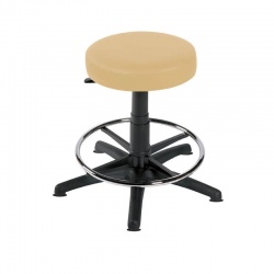 Sunflower Medical Beige Gas-Lift Stool with Foot Ring and Glides