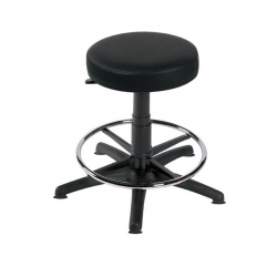 Sunflower Medical Black Gas-Lift Stool with Foot Ring and Glides