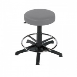 Sunflower Medical Grey Gas-Lift Stool with Foot Ring and Glides