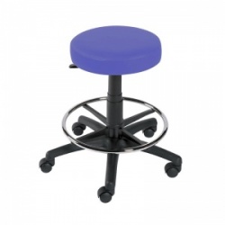 Sunflower Medical Mid Blue Gas-Lift Stool with Foot Ring and Glides