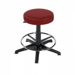Sunflower Medical Red Wine Gas-Lift Stool with Foot Ring and Glides