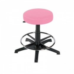 Sunflower Medical Salmon Gas-Lift Stool with Foot Ring and Glides