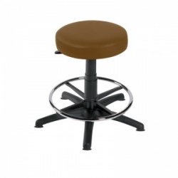 Sunflower Medical Walnut Gas-Lift Stool with Foot Ring and Glides