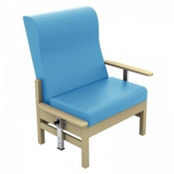 Sunflower Medical Atlas Cool Blue High-Back Vinyl Bariatric Patient Armchair with Drop Arms