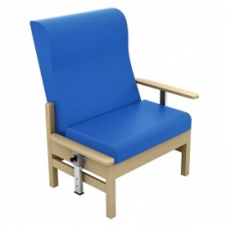 Sunflower Medical Atlas Mid Blue High-Back Vinyl Bariatric Patient Armchair with Drop Arms