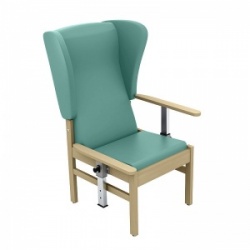 Sunflower Medical Atlas Mint High-Back Vinyl Patient Armchair with Drop Arms and Wings