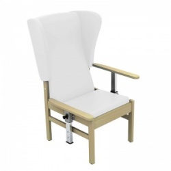 Sunflower Medical Atlas White High-Back Vinyl Patient Armchair with Drop Arms and Wings