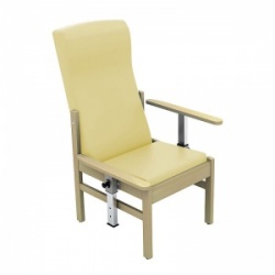 Sunflower Medical Atlas Beige High-Back Vinyl Patient Armchair with Drop Arms