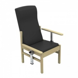 Sunflower Medical Atlas Black High-Back Vinyl Patient Armchair with Drop Arms