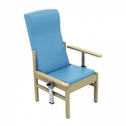 Sunflower Medical Atlas Cool Blue High-Back Vinyl Patient Armchair with Drop Arms