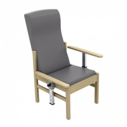 Sunflower Medical Atlas Grey High-Back Vinyl Patient Armchair with Drop Arms