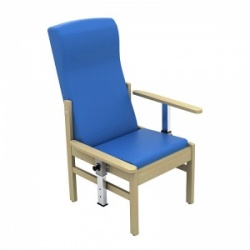 Sunflower Medical Atlas Mid Blue High-Back Vinyl Patient Armchair with Drop Arms