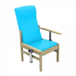 Sunflower Medical Atlas Sky Blue High-Back Vinyl Patient Armchair with Drop Arms