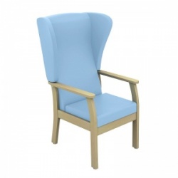 Sunflower Medical Atlas Cool Blue High-Back Vinyl Patient Armchair with Wings