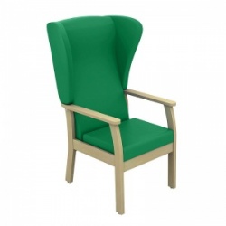Sunflower Medical Atlas Green High-Back Vinyl Patient Armchair with Wings