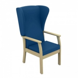 Sunflower Medical Atlas Navy High-Back Vinyl Patient Armchair with Wings
