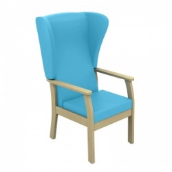 Sunflower Medical Atlas Sky Blue High-Back Vinyl Patient Armchair with Wings