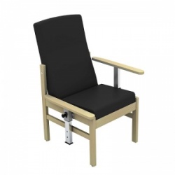 Sunflower Medical Atlas Black Mid-Back Vinyl Patient Armchair with Drop Arms