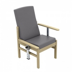 Sunflower Medical Atlas Grey Mid-Back Vinyl Patient Armchair with Drop Arms