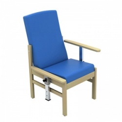Sunflower Medical Atlas Mid Blue Mid-Back Vinyl Patient Armchair with Drop Arms